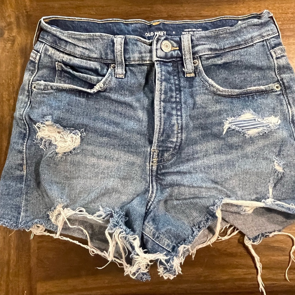 Old Navy Blue Jean Shorts Distressed Cut-Offs